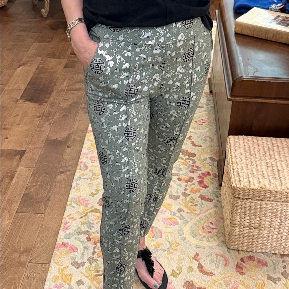 Soft Surroundings light green Asian design pants